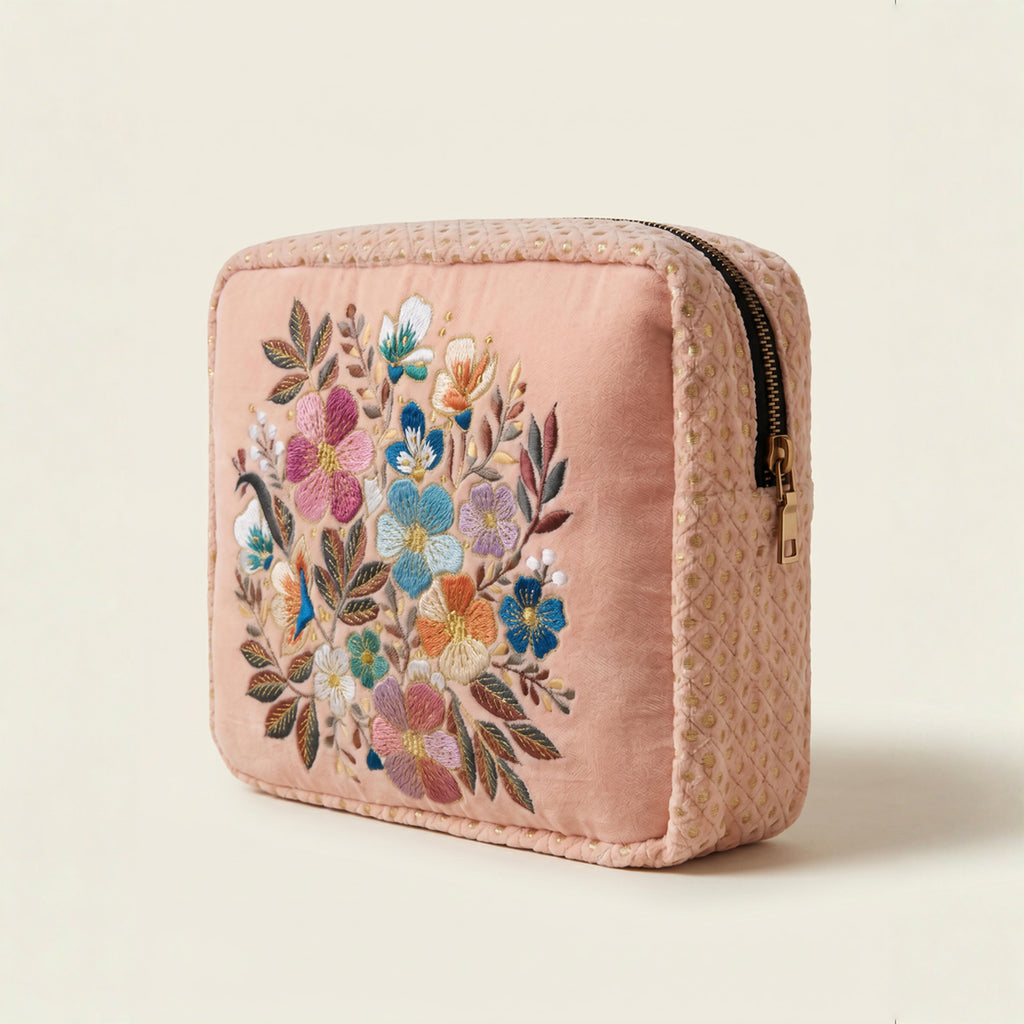 The Olivia Luxe Pouch - Peach