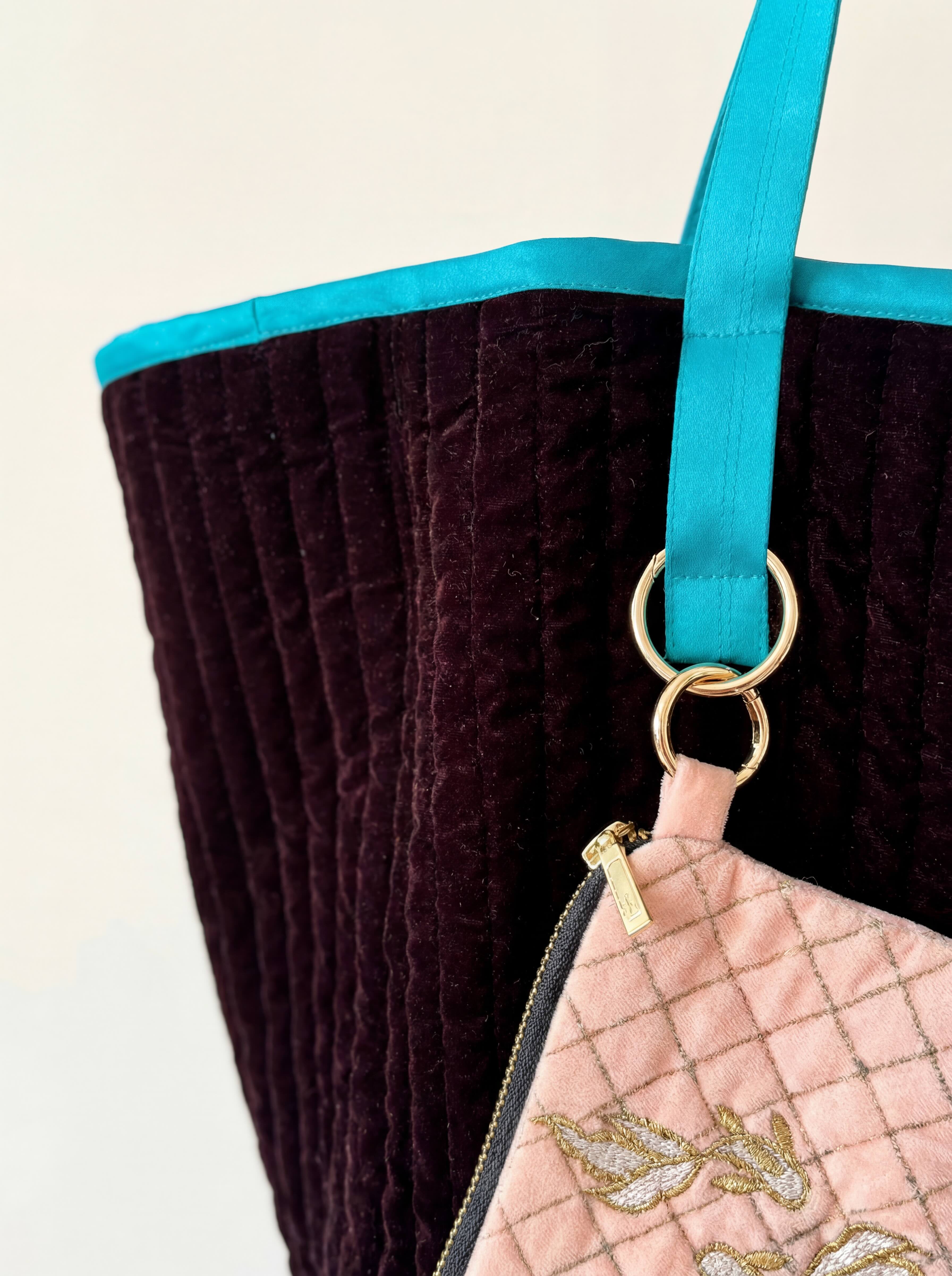 The Cézanne Tote - Deep Plum | Turquoise