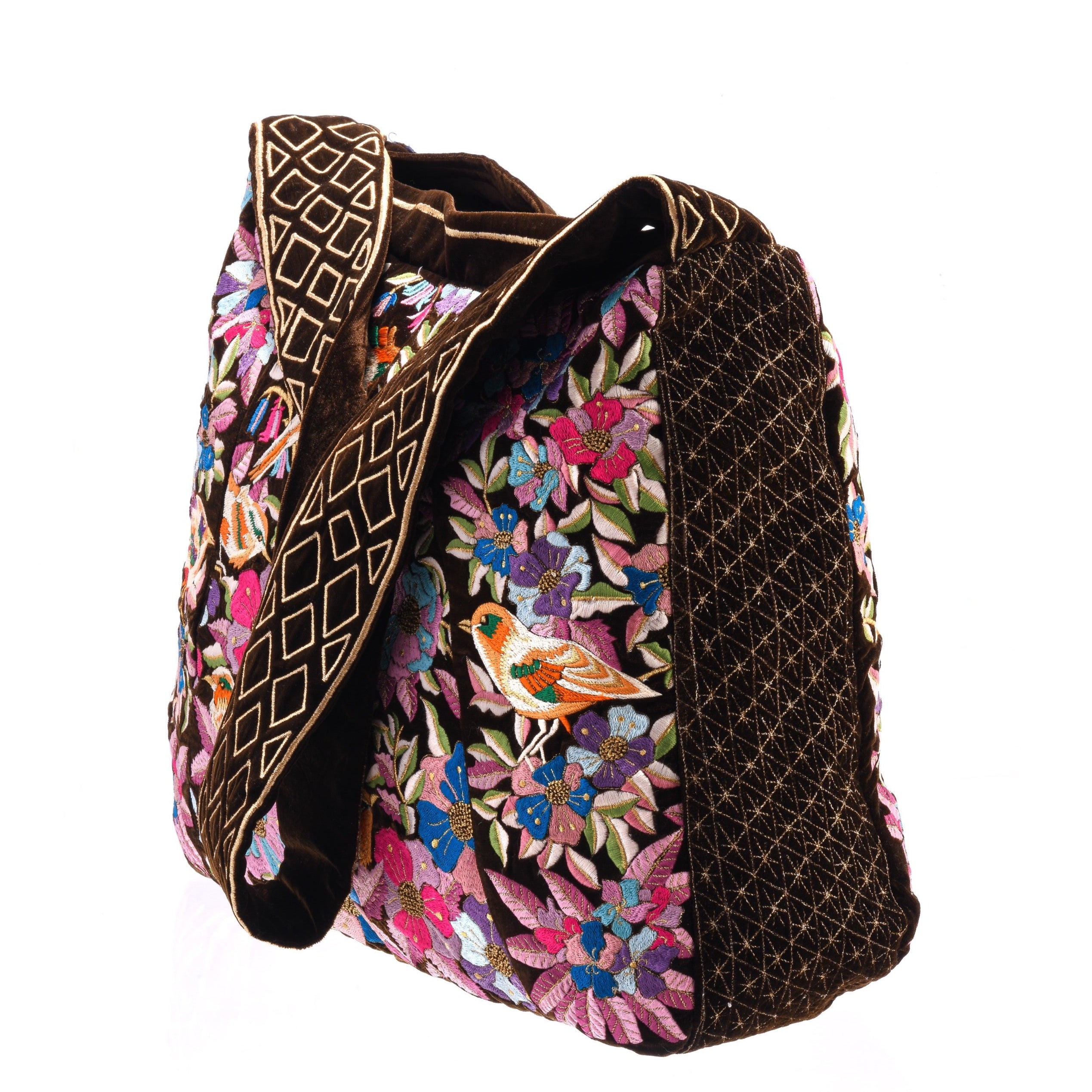 The Madison Luxe Tote - Oversized Velvet Embroidered Designer