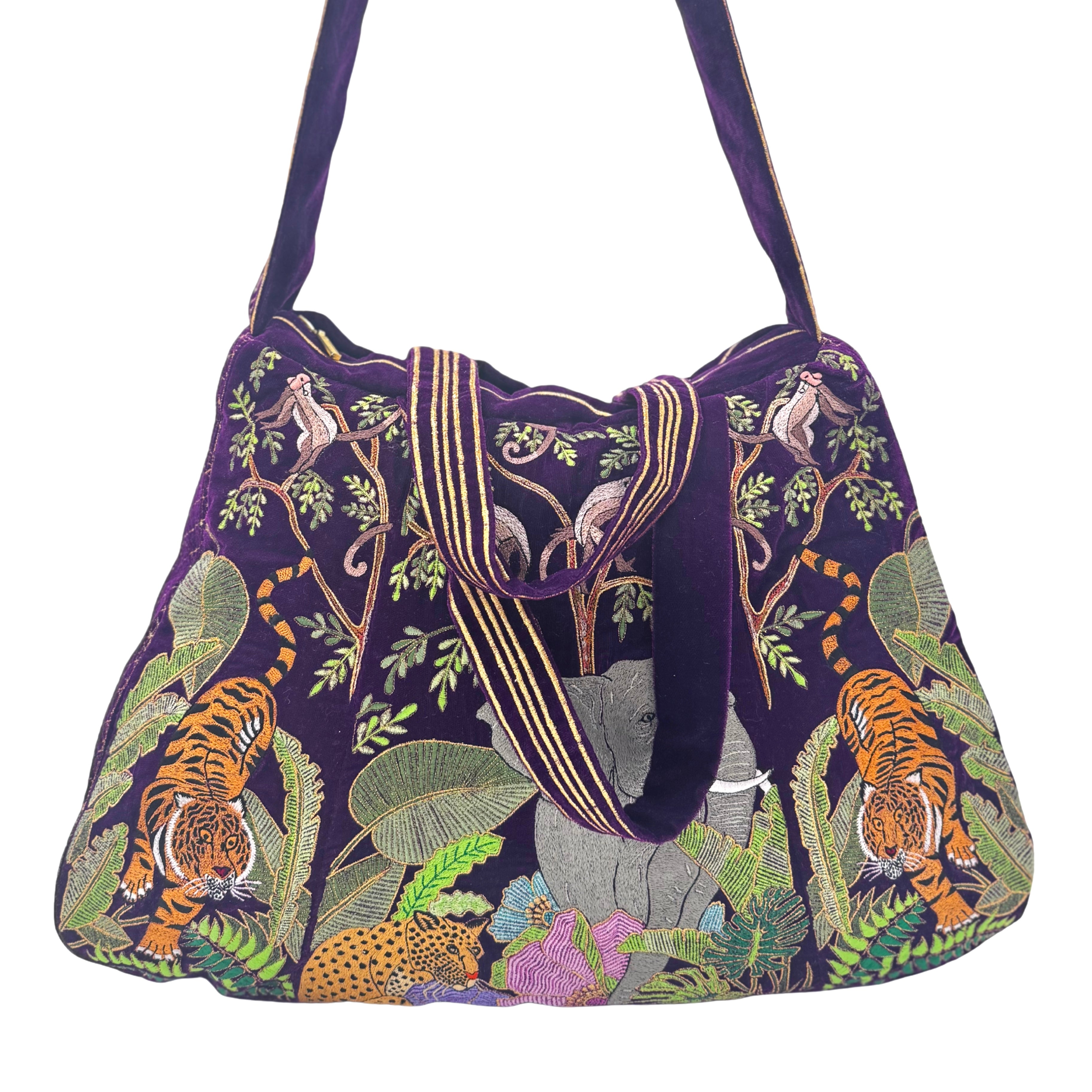 bamboo fishing pole with purple velvet bag The Paloma Luxe Hobo Bag